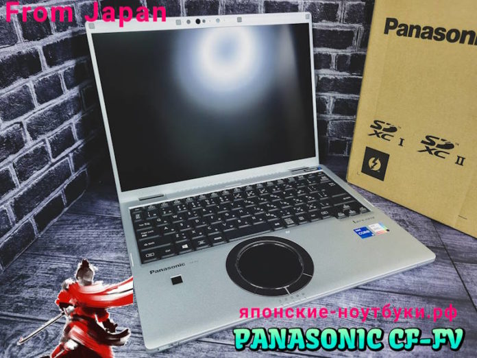 Ноутбук Panasonic Let's Note CF-FV1 — вид в открытом состоянии, серебристый корпус